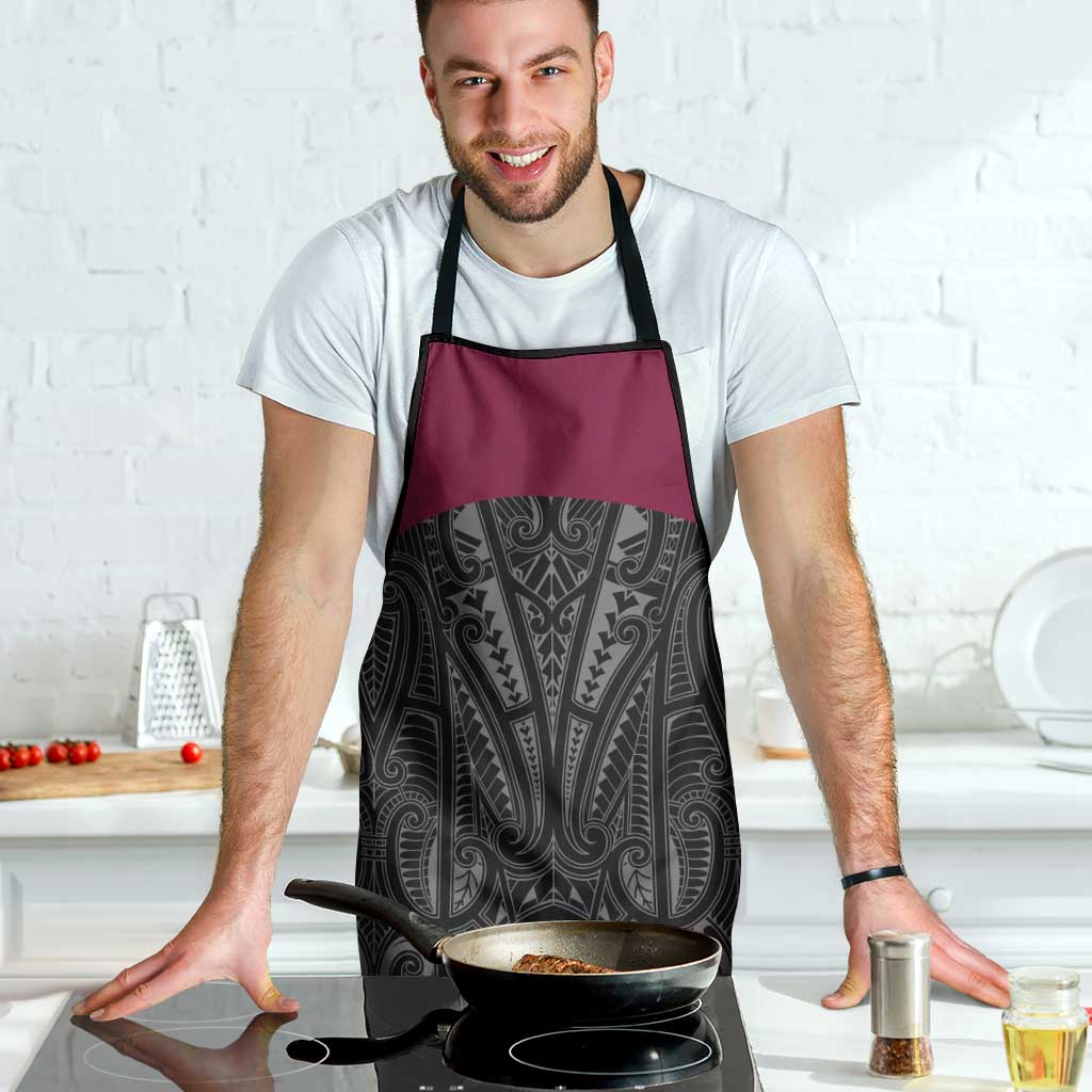 Queensland Maori Rugby Nga Hau e Wha Apron Maroon Motif - Polynesian Pride