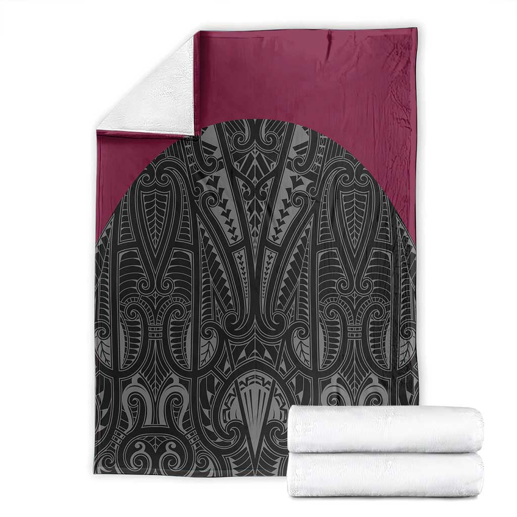 Queensland Maori Rugby Nga Hau e Wha Blanket Maroon Motif