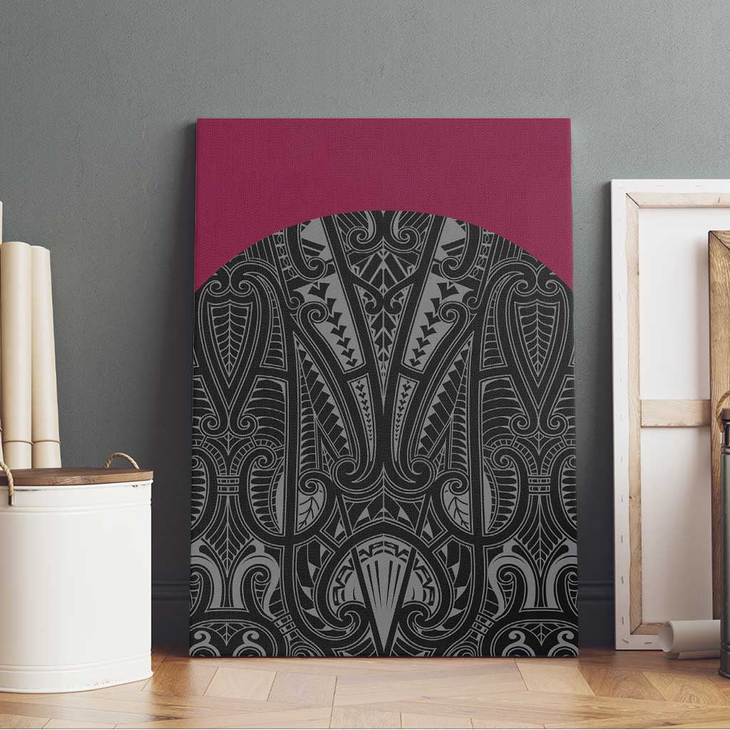 Queensland Maori Rugby Nga Hau e Wha Canvas Wall Art Maroon Motif