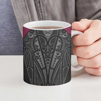 Queensland Maori Rugby Nga Hau e Wha Ceramic Mug Maroon Motif - Polynesian Pride
