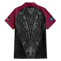 Queensland Maori Rugby Nga Hau e Wha Family Matching Tank Maxi Dress and Hawaiian Shirt Maroon Motif