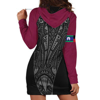 Queensland Maori Rugby Nga Hau e Wha Hoodie Dress Maroon Motif
