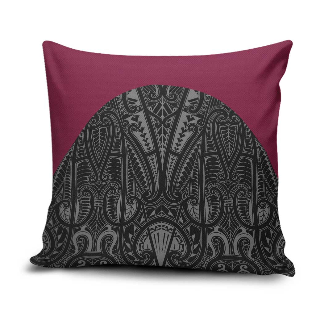 Queensland Maori Rugby Nga Hau e Wha Pillow Cover Maroon Motif - Polynesian Pride