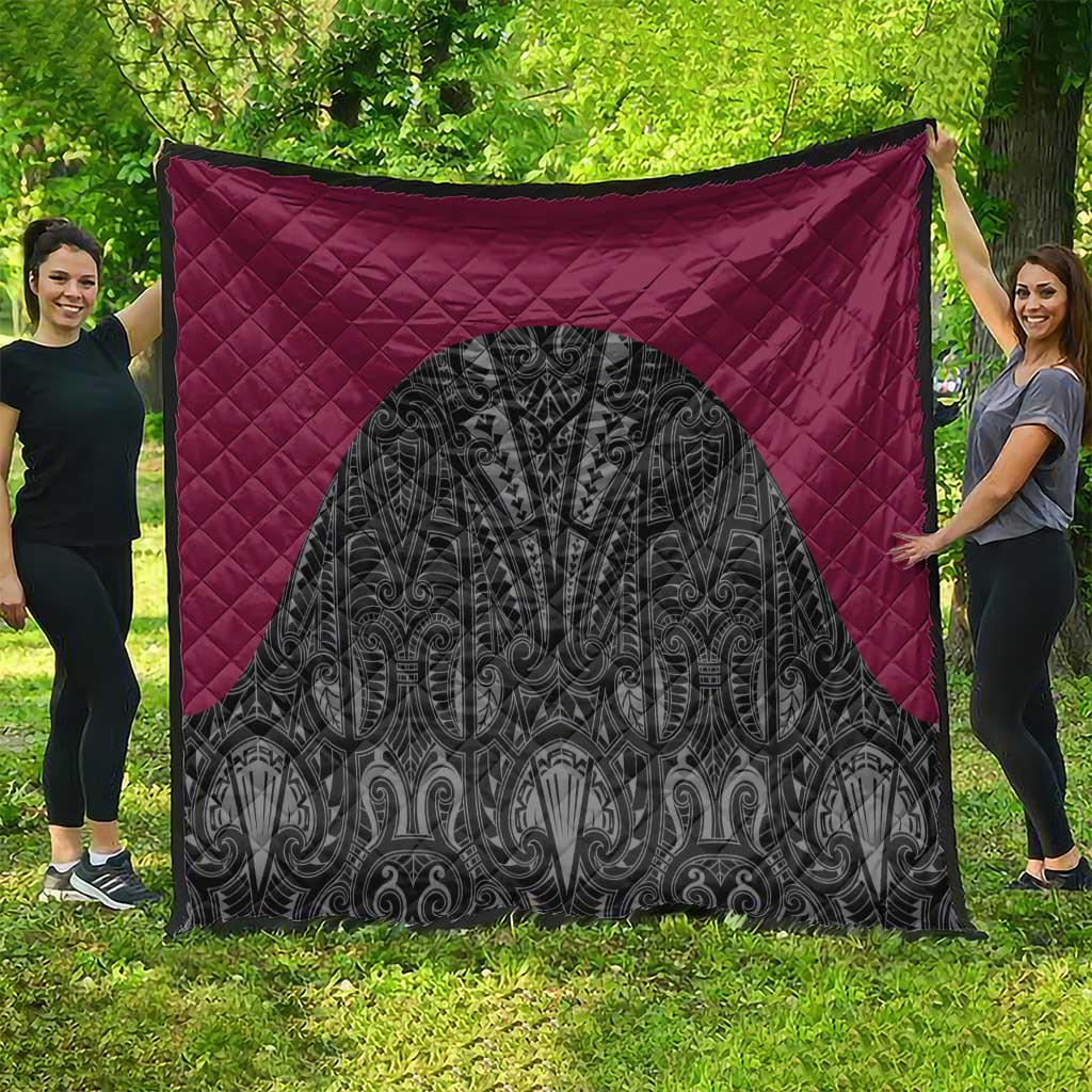 Queensland Maori Rugby Nga Hau e Wha Quilt Maroon Motif