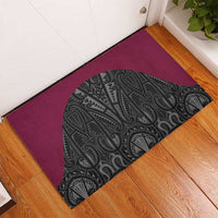 Queensland Maori Rugby Nga Hau e Wha Rubber Doormat Maroon Motif