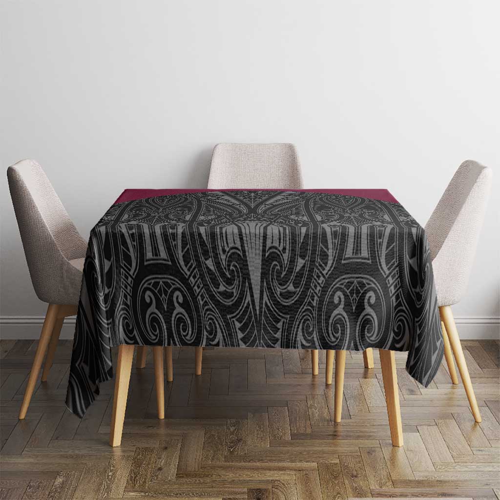 Queensland Maori Rugby Nga Hau e Wha Tablecloth Maroon Motif