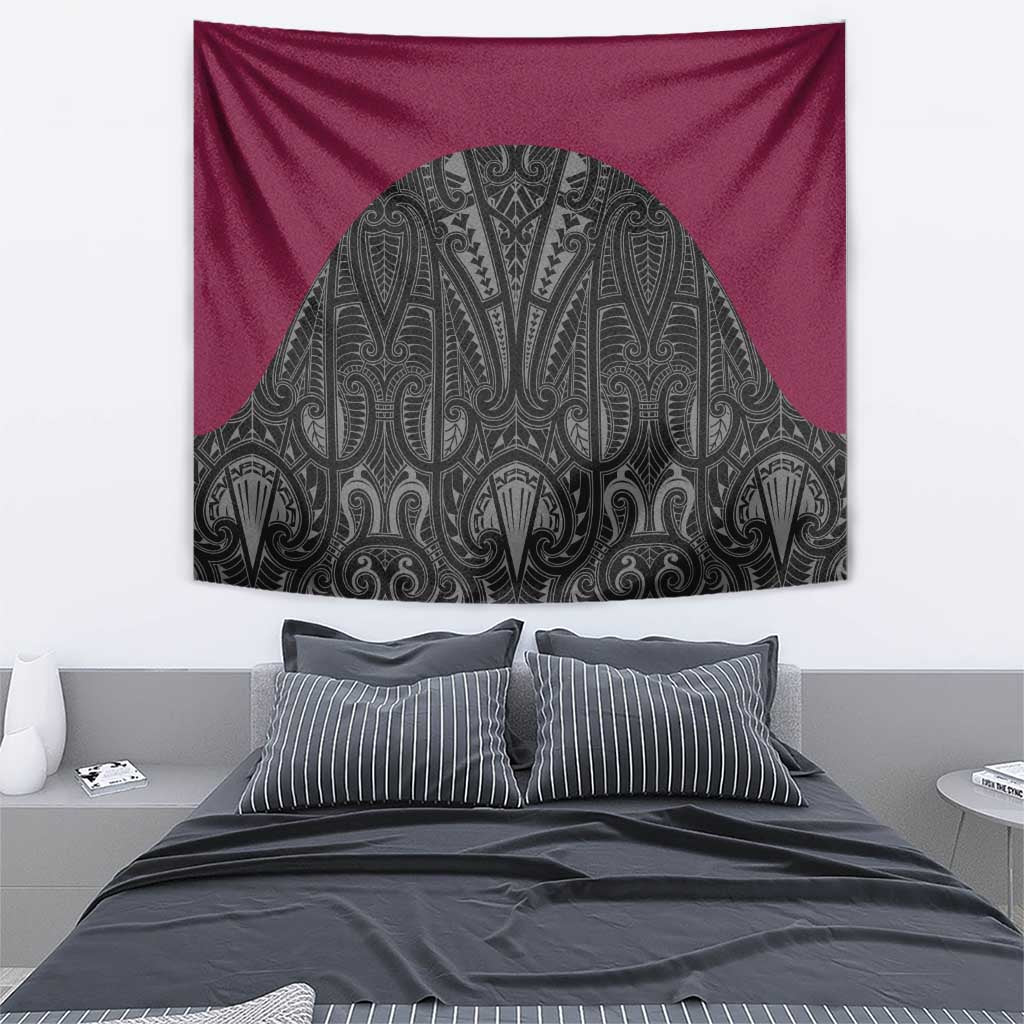 Queensland Maori Rugby Nga Hau e Wha Tapestry Maroon Motif