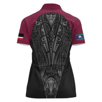 Queensland Maori Rugby Nga Hau e Wha Women Polo Shirt Maroon Motif