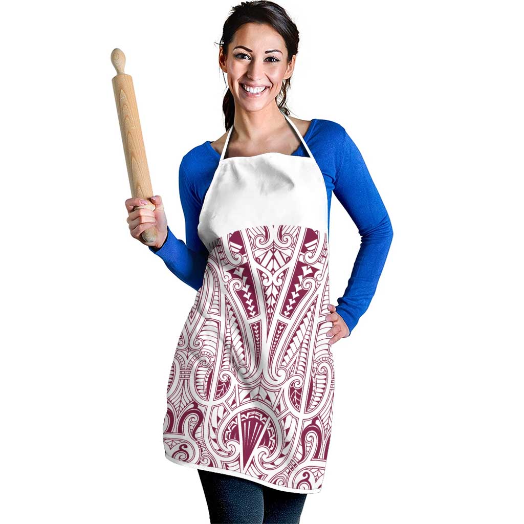 Queensland Maori Rugby Nga Hau e Wha Apron White Motif - Polynesian Pride