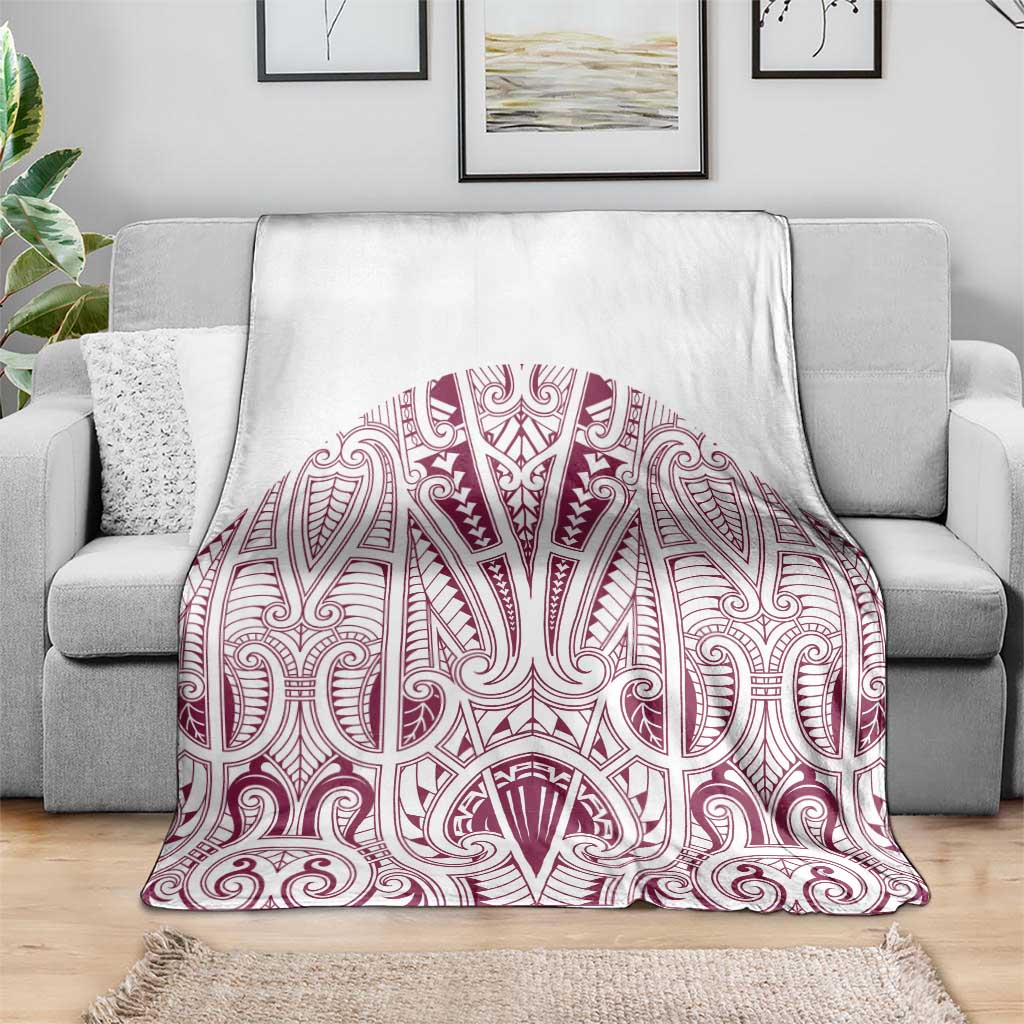 Queensland Maori Rugby Nga Hau e Wha Blanket White Motif