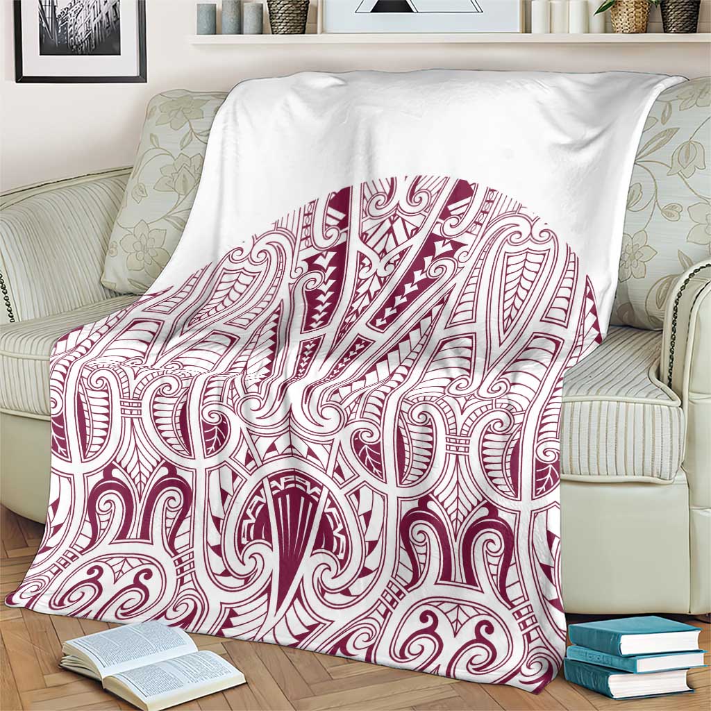 Queensland Maori Rugby Nga Hau e Wha Blanket White Motif