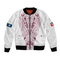 Queensland Maori Rugby Nga Hau e Wha Bomber Jacket White Motif
