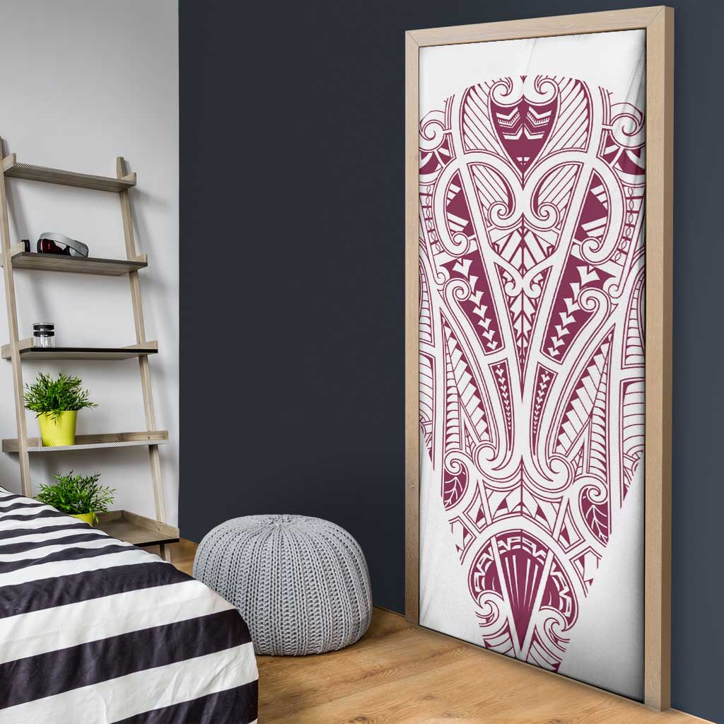 Queensland Maori Rugby Nga Hau e Wha Door Cover White Motif - Polynesian Pride