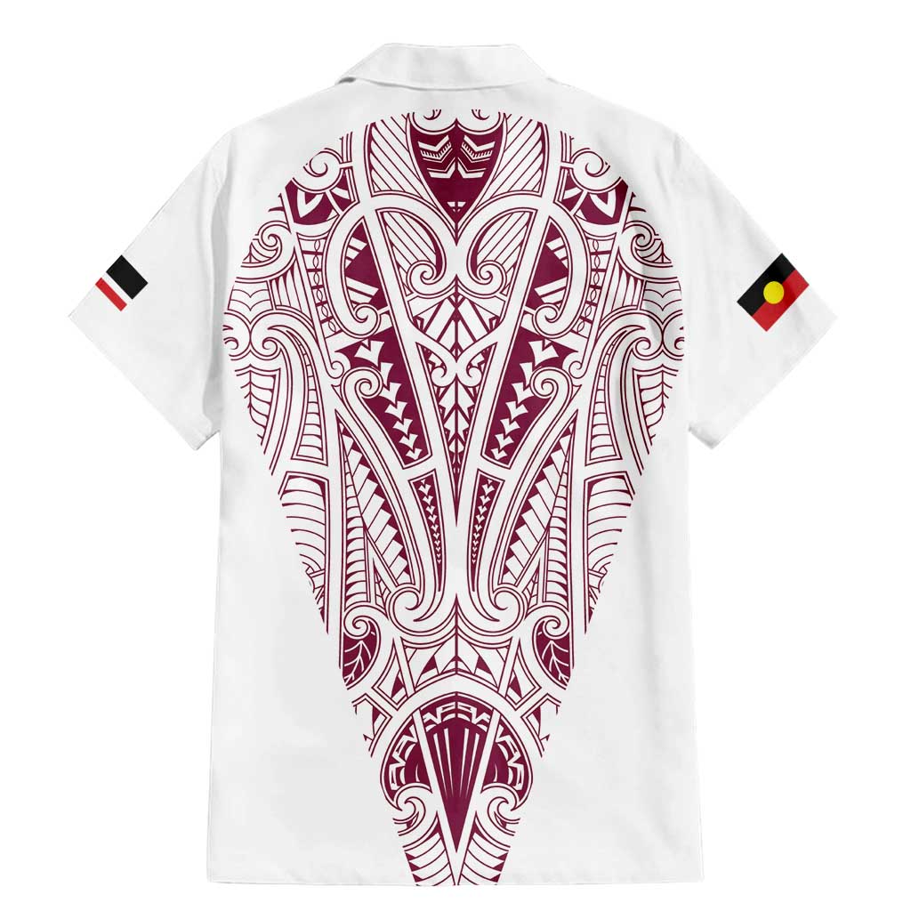 Queensland Maori Rugby Nga Hau e Wha Family Matching Mermaid Dress and Hawaiian Shirt White Motif