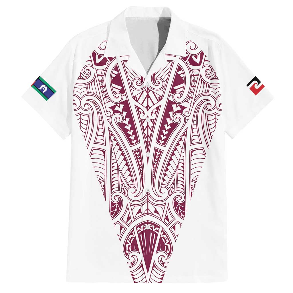 Queensland Maori Rugby Nga Hau e Wha Family Matching Puletasi and Hawaiian Shirt White Motif