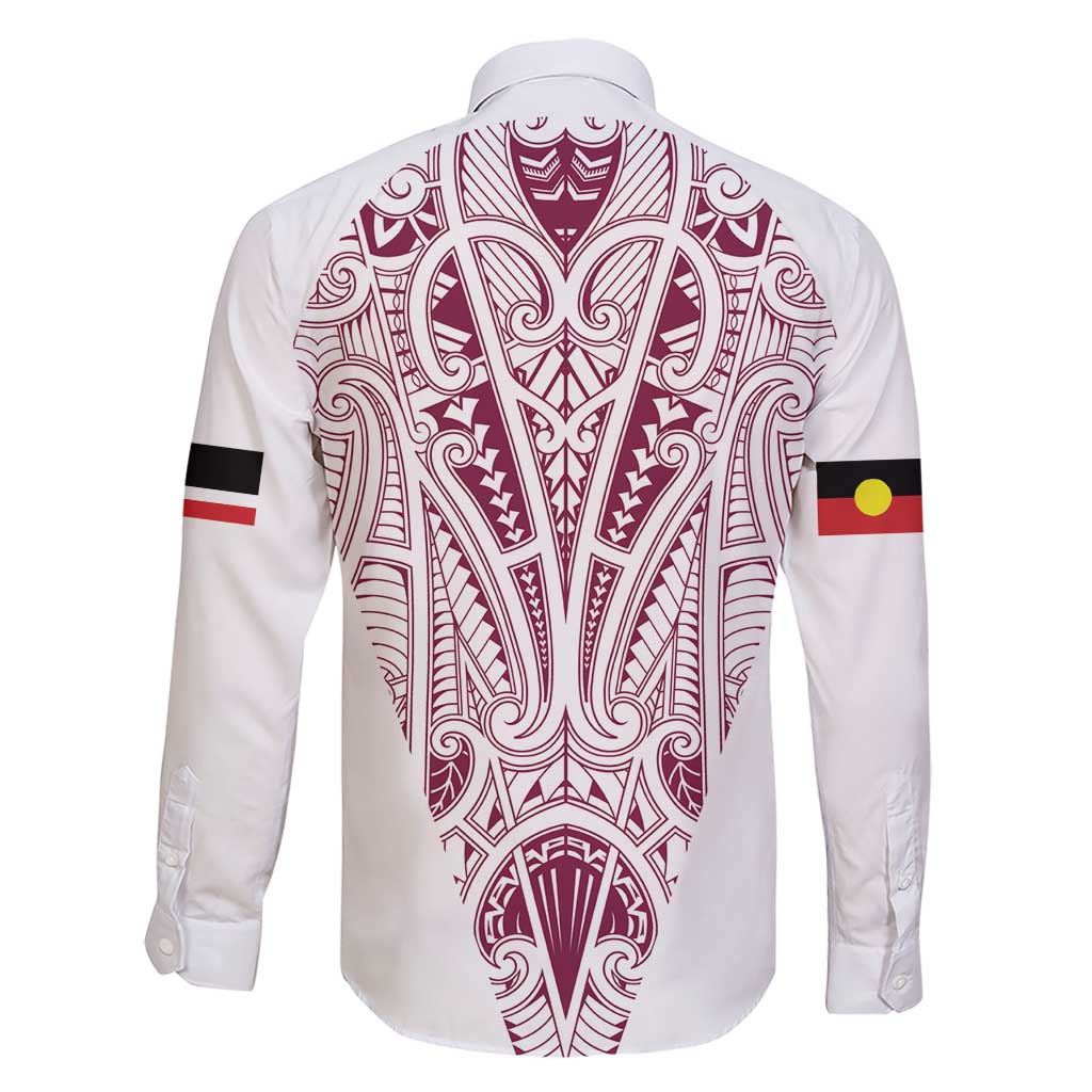 Queensland Maori Rugby Nga Hau e Wha Family Matching Short Sleeve Bodycon Dress and Hawaiian Shirt White Motif