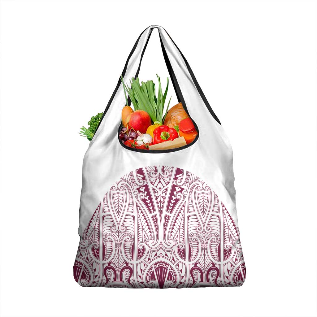 Queensland Maori Rugby Nga Hau e Wha Grocery Bag White Motif LT9 1-pack One Size White - Polynesian Pride