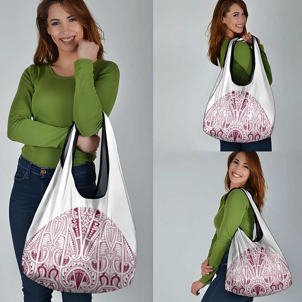 Queensland Maori Rugby Nga Hau e Wha Grocery Bag White Motif LT9 - Polynesian Pride