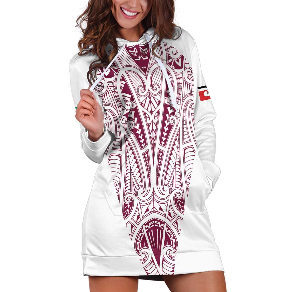 Queensland Maori Rugby Nga Hau e Wha Hoodie Dress White Motif