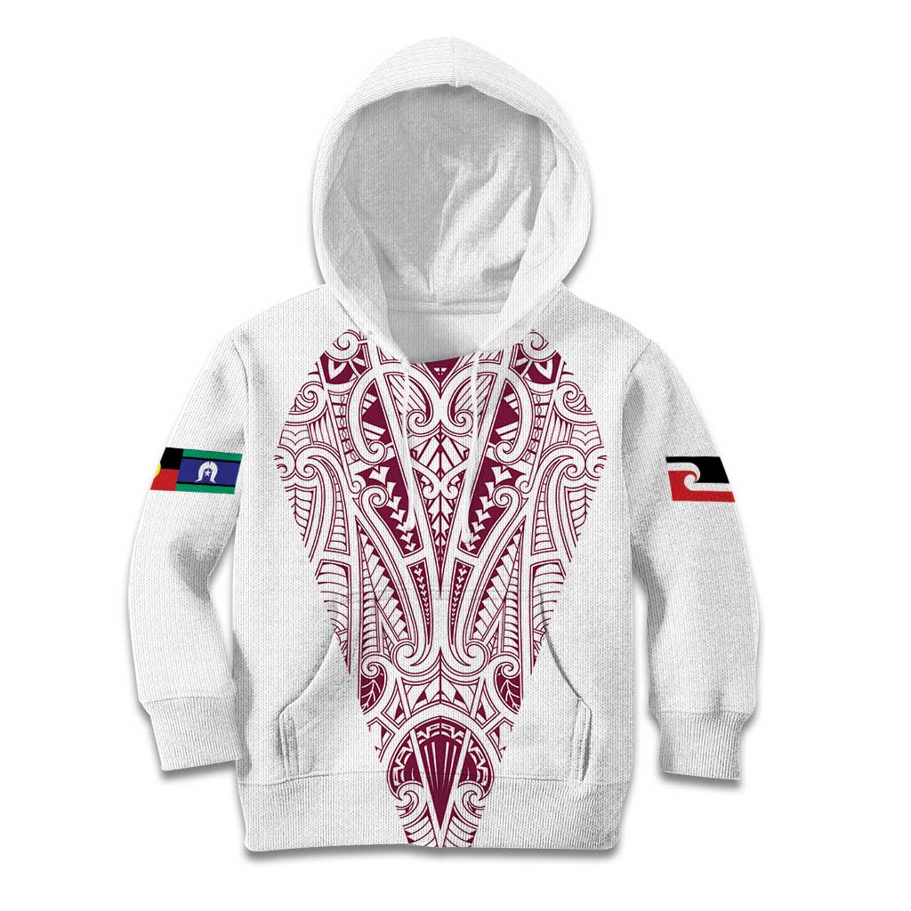 Queensland Maori Rugby Nga Hau e Wha Kid Hoodie White Motif