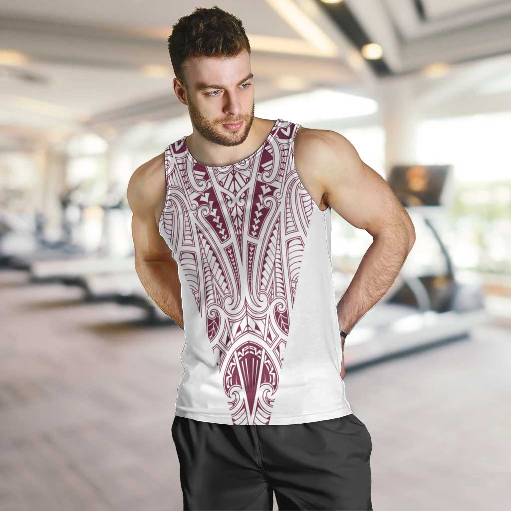 Queensland Maori Rugby Nga Hau e Wha Men Tank Top White Motif