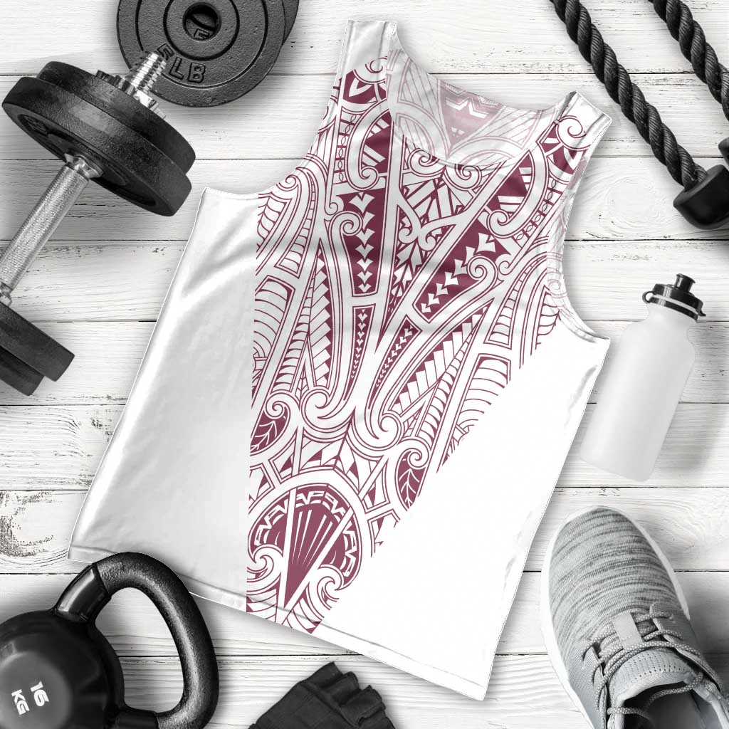 Queensland Maori Rugby Nga Hau e Wha Men Tank Top White Motif
