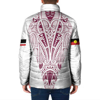 Queensland Maori Rugby Nga Hau e Wha Padded Jacket White Motif - Polynesian Pride