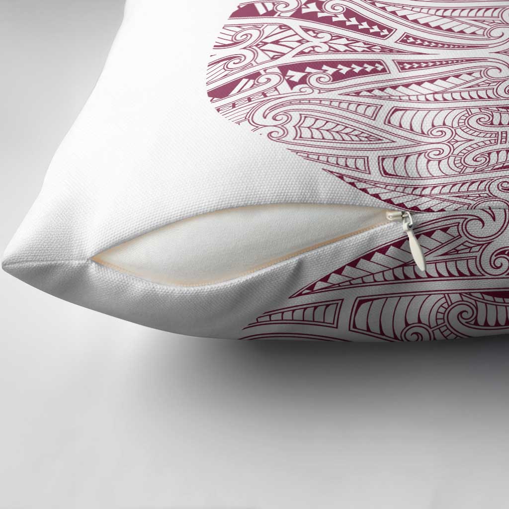 Queensland Maori Rugby Nga Hau e Wha Pillow Cover White Motif - Polynesian Pride