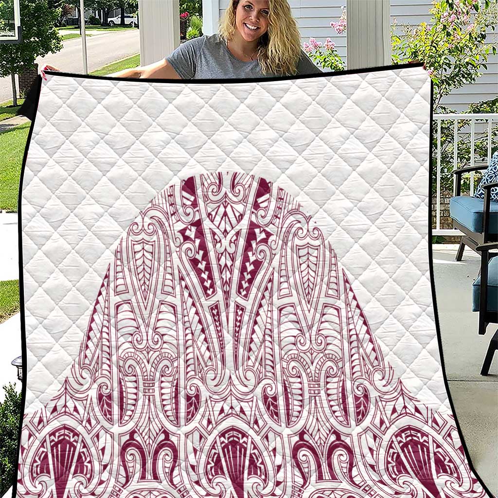 Queensland Maori Rugby Nga Hau e Wha Quilt White Motif