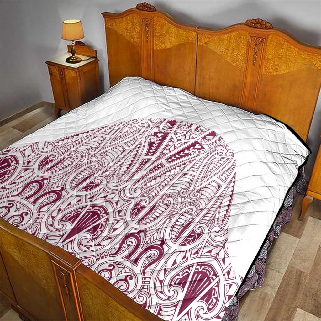 Queensland Maori Rugby Nga Hau e Wha Quilt White Motif