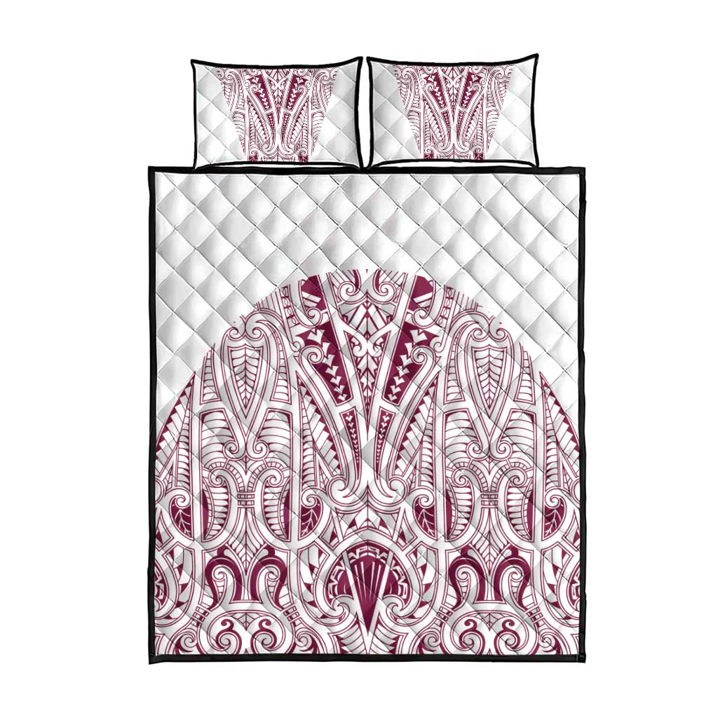 Queensland Maori Rugby Nga Hau e Wha Quilt Bed Set White Motif