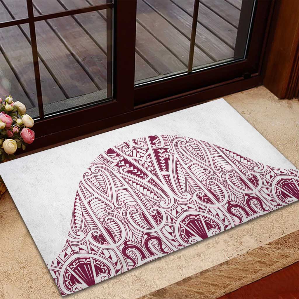 Queensland Maori Rugby Nga Hau e Wha Rubber Doormat White Motif