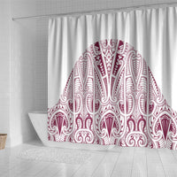 Queensland Maori Rugby Nga Hau e Wha Shower Curtain White Motif