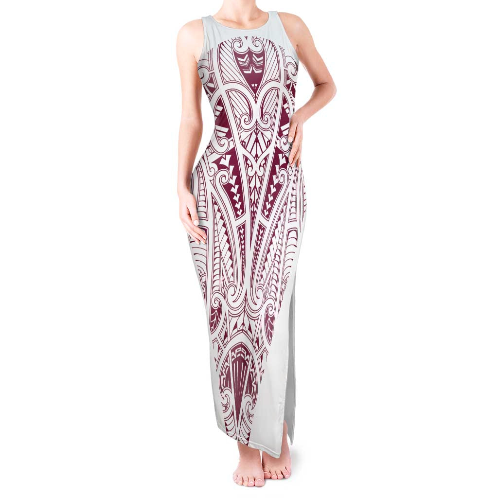 Queensland Maori Rugby Nga Hau e Wha Tank Maxi Dress White Motif