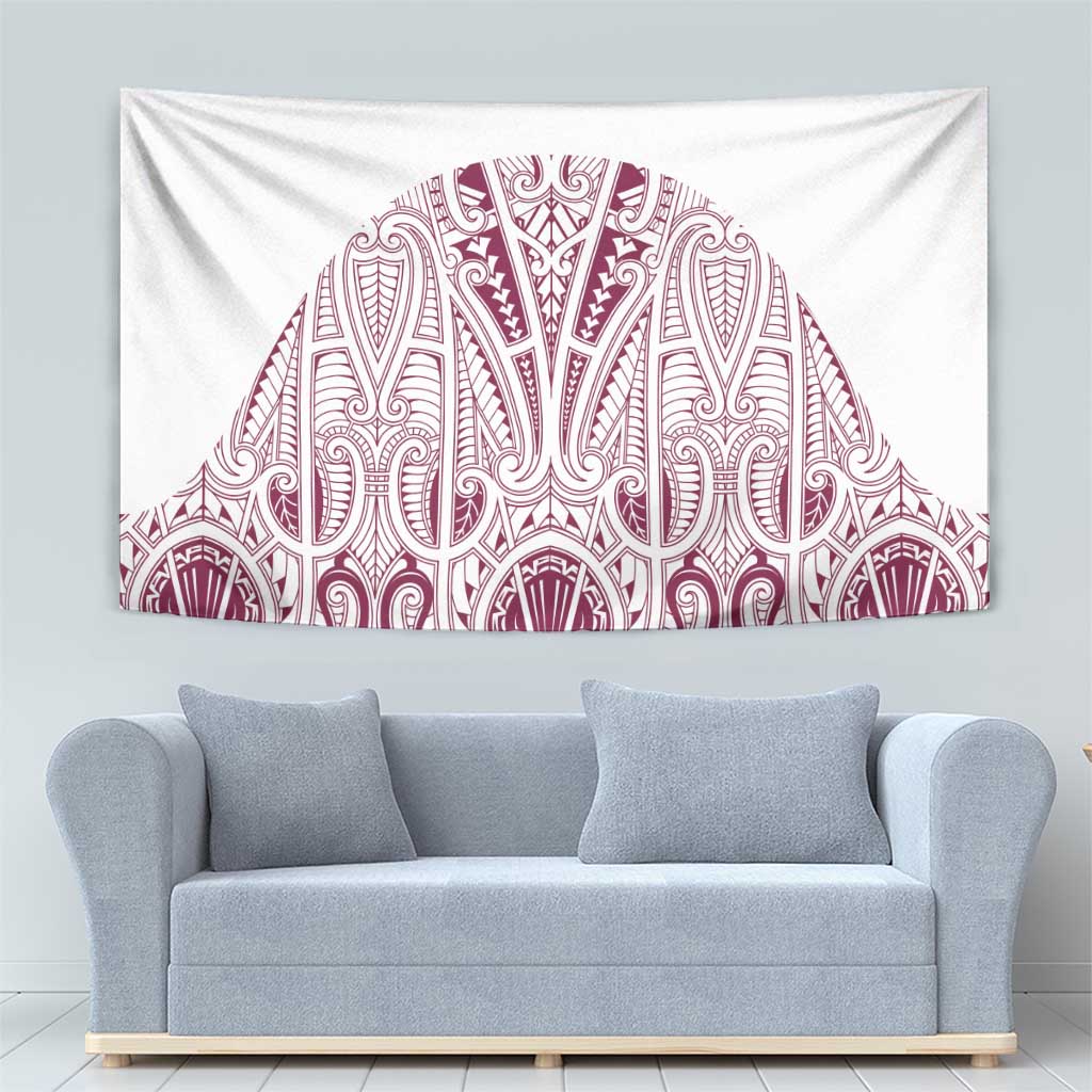 Queensland Maori Rugby Nga Hau e Wha Tapestry White Motif