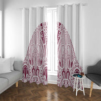 Queensland Maori Rugby Nga Hau e Wha Window Curtain White Motif