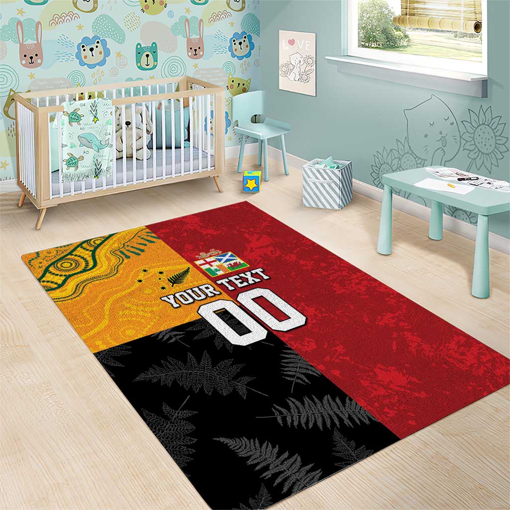 Custom British Lions-AUNZ Area Rug Australia-New Zealand Indigenous Motif LT9 - Polynesian Pride