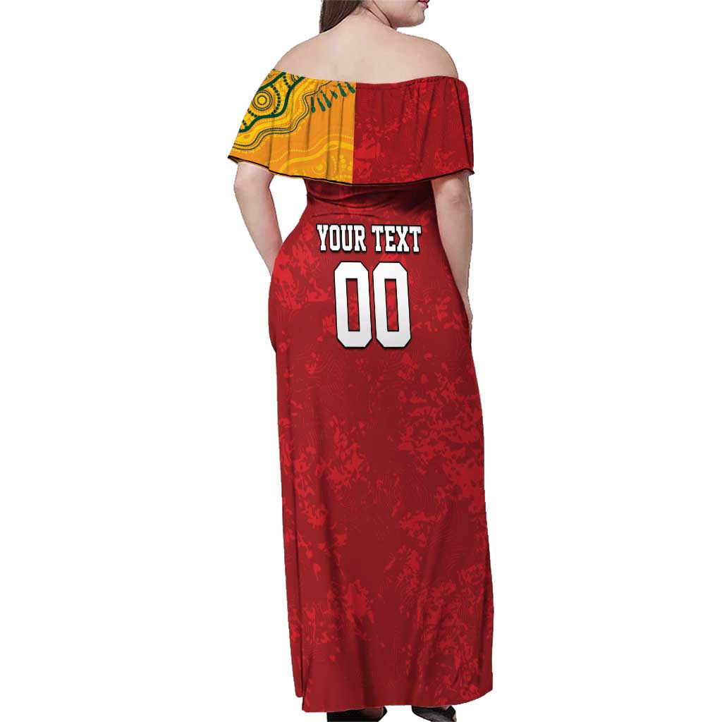 Custom British Lions-AUNZ Family Matching Off Shoulder Maxi Dress and Hawaiian Shirt Australia-New Zealand Indigenous Motif