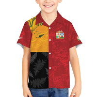 Custom British Lions-AUNZ Family Matching Off Shoulder Short Dress and Hawaiian Shirt Australia-New Zealand Indigenous Motif
