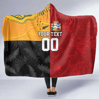 Custom British Lions-AUNZ Hooded Blanket Australia-New Zealand Indigenous Motif LT9 One Size Red - Polynesian Pride