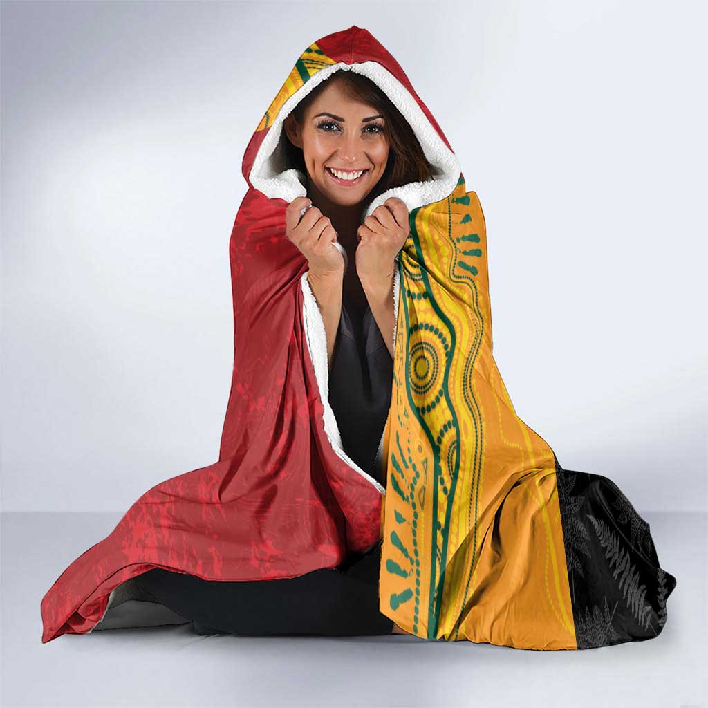 Custom British Lions-AUNZ Hooded Blanket Australia-New Zealand Indigenous Motif LT9 - Polynesian Pride