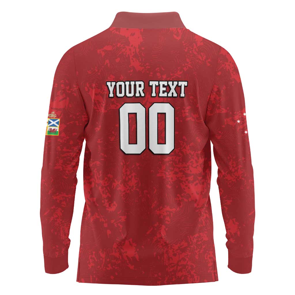 Custom British Lions-AUNZ Long Sleeve Polo Shirt Australia-New Zealand Indigenous Motif LT9 - Polynesian Pride