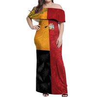 Custom British Lions-AUNZ Off Shoulder Maxi Dress Australia-New Zealand Indigenous Motif