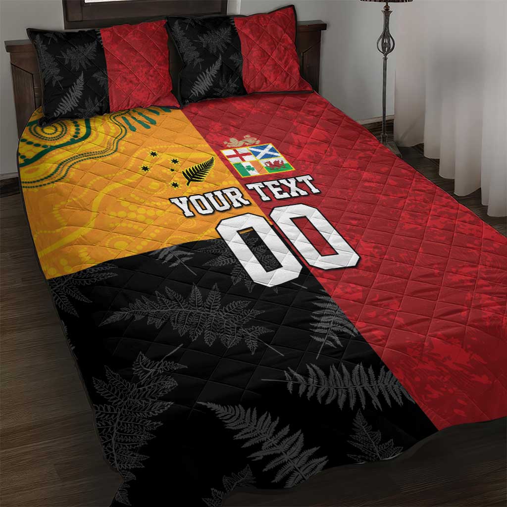 Custom British Lions-AUNZ Quilt Bed Set Australia-New Zealand Indigenous Motif