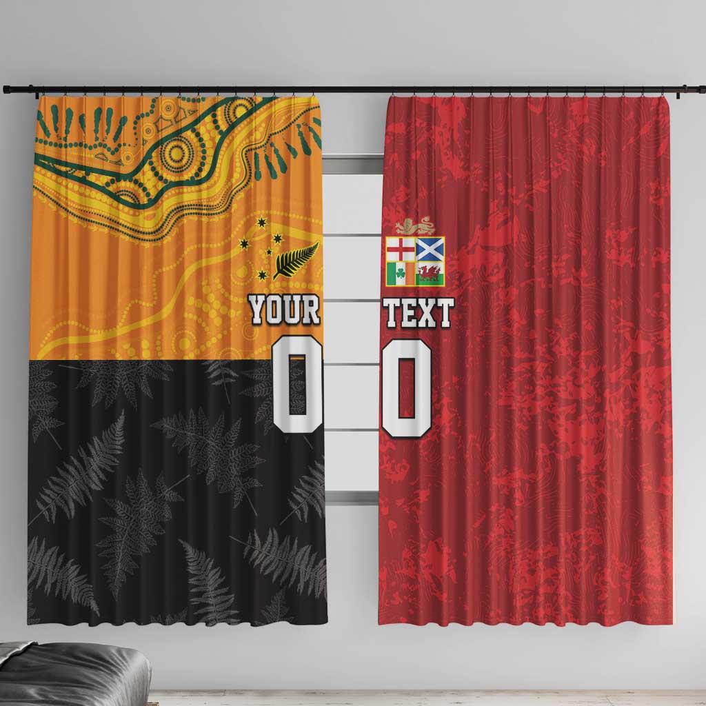 Custom British Lions-AUNZ Window Curtain Australia-New Zealand Indigenous Motif
