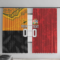 Custom British Lions-AUNZ Window Curtain Australia-New Zealand Indigenous Motif