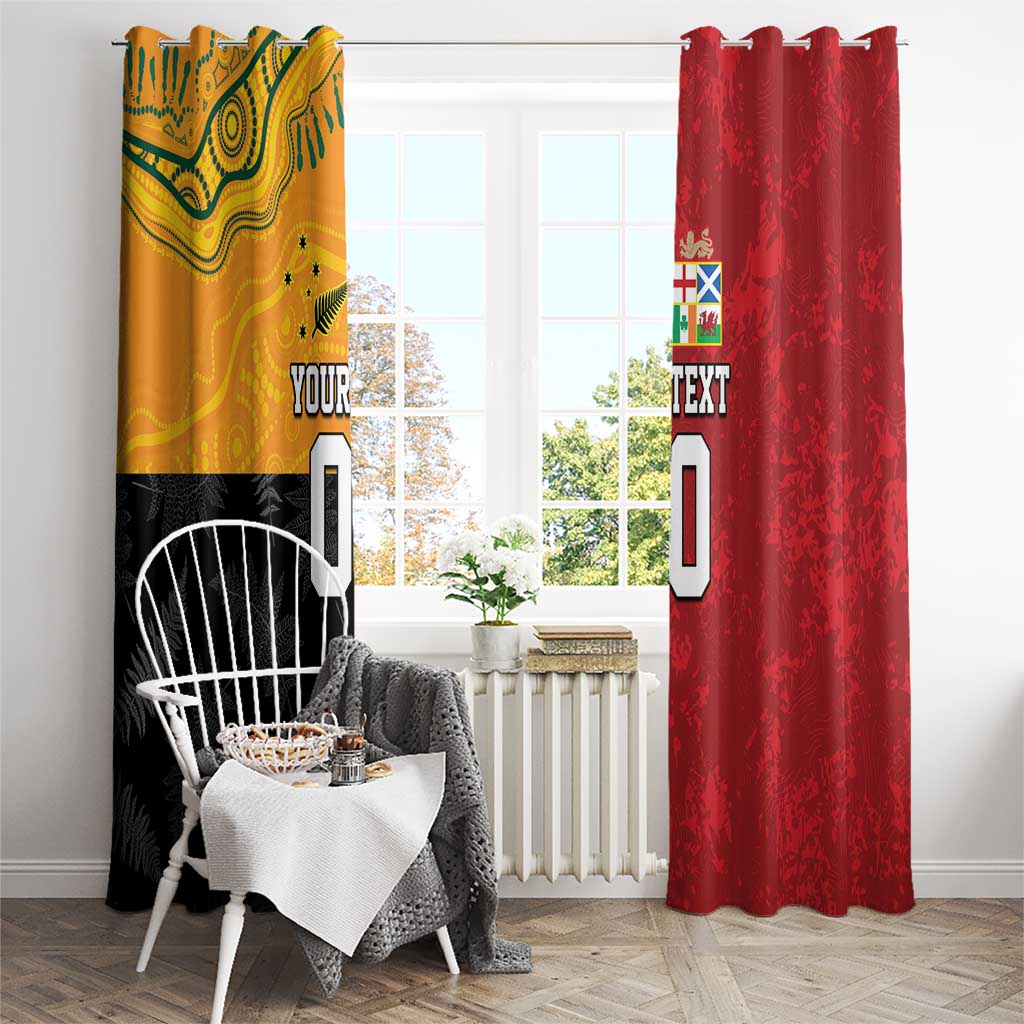 Custom British Lions-AUNZ Window Curtain Australia-New Zealand Indigenous Motif