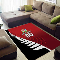Custom British Lions New Zealand Area Rug Half Black Fern LT9 - Polynesian Pride