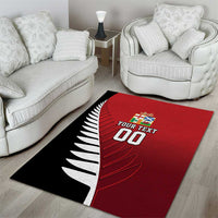Custom British Lions New Zealand Area Rug Half Black Fern LT9 - Polynesian Pride