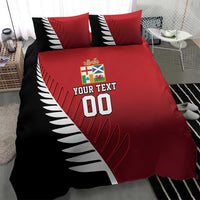 Custom British Lions New Zealand Bedding Set Half Black Fern